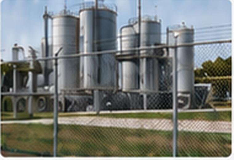 Industrial site chain link fence
