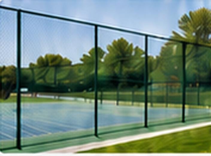 Sports facility chain link fence